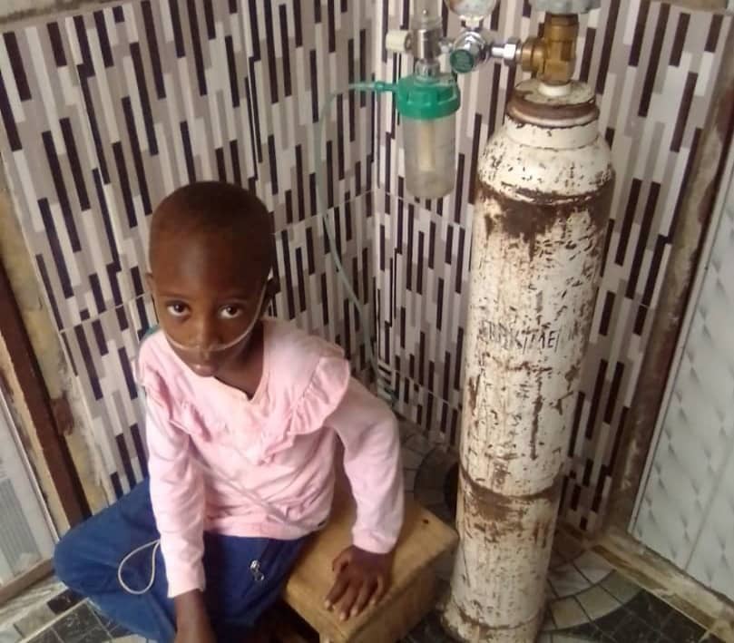Girl living on oxygen Ghana
